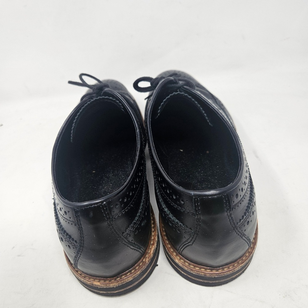 Tods Mens Black Leather Wingtip Brogue Derby Shoes Made in Italy Size 9.5 A - Picture 4 of 9